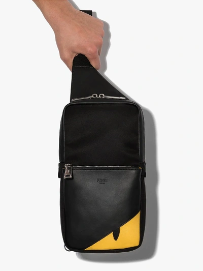 Shop Fendi Black Eyes Leather Belt Bag