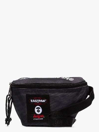 Shop Eastpak X Aape Black Messenger Bag In Grey