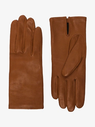 Shop Agnelle Brown Kate Leather Gloves