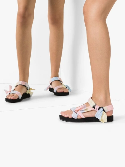 Shop Arizona Love Pink Multicoloured Bandana Knotted Flat Sandals
