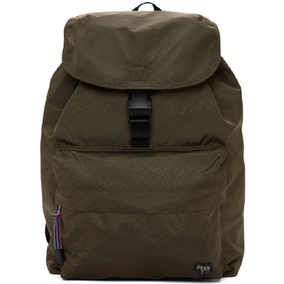 Shop Ps By Paul Smith Green Nylon Zebra Backpack In 36 Olive