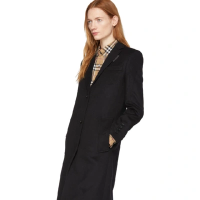 Shop Burberry Black Cashmere Bramley Coat