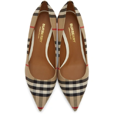 Shop Burberry Beige Check Lillyton Heels In Archive Bei