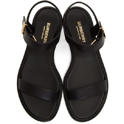 Shop Burberry Black Renshaw Flat Sandals