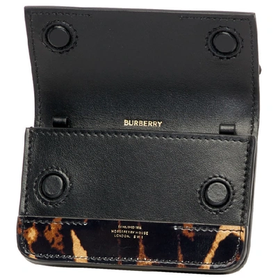 Shop Burberry Brown Leopard Jody Card Case Bag In Dark Mustar