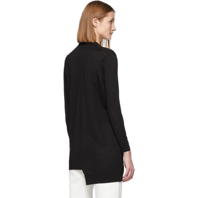 Shop Loewe Black Wool Asymmetric Cardigan In 1100 Black