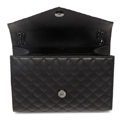 SAINT LAURENT 黑色中号 ENVELOPE 单肩包