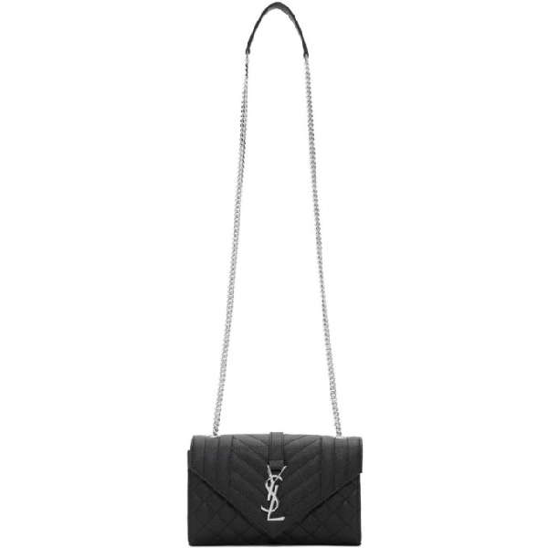 small black bag with silver chain