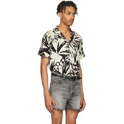 Shop Saint Laurent Black & Off-white Jungle Shirt In 1095 Noircr