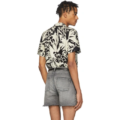 Shop Saint Laurent Black & Off-white Jungle Shirt In 1095 Noircr