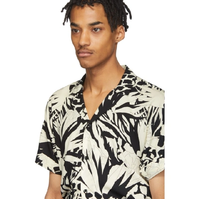 Shop Saint Laurent Black & Off-white Jungle Shirt In 1095 Noircr