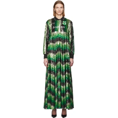 Shop Adidas Originals Green Anna Isoniemi Edition Sequinned Long Dress In Mist Jade