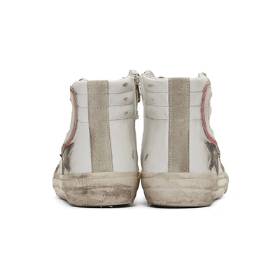 Shop Golden Goose White And Pink Camo Slide Sneakers