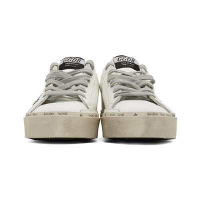 Shop Golden Goose White And Purple Hi Star Sneakers