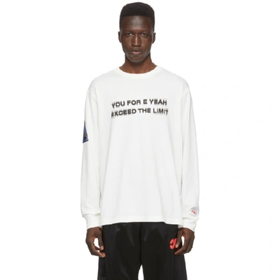 ADIDAS ORIGINALS BY ALEXANDER WANG 灰白色“YOU FOR E YEAH EXCEED THE LIMIT”长袖 T 恤