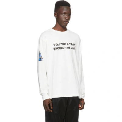 ADIDAS ORIGINALS BY ALEXANDER WANG 灰白色“YOU FOR E YEAH EXCEED THE LIMIT”长袖 T 恤