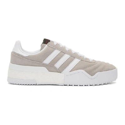 Adidas Originals By Alexander Wang Soccer Leather-trimmed Suede Sneakers In Grey | ModeSens
