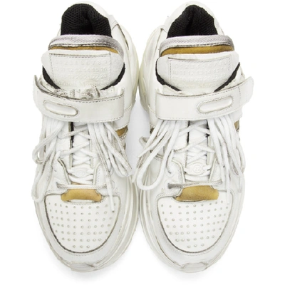 Shop Maison Margiela White Retro Fit Chunky Sneakers In H1609 Wht/b