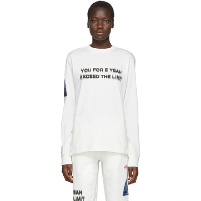 ADIDAS ORIGINALS BY ALEXANDER WANG 白色“YOU FOR E YEAH EXCEED THE LIMIT”长袖 T 恤