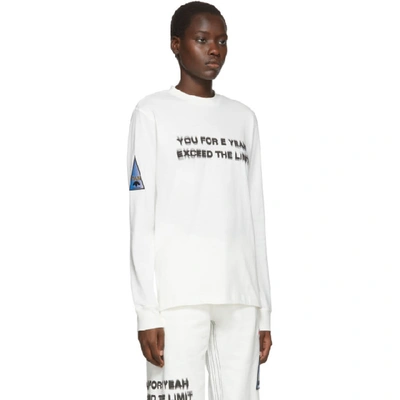 Shop Adidas Originals By Alexander Wang White You For E Yeah Exceed The Limit Long Sleeve T-shirt In Core White