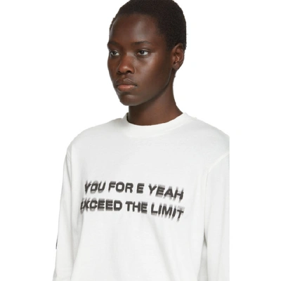 ADIDAS ORIGINALS BY ALEXANDER WANG 白色“YOU FOR E YEAH EXCEED THE LIMIT”长袖 T 恤