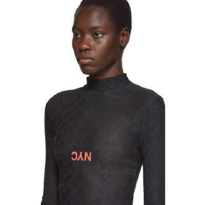 Shop Adidas Originals By Alexander Wang Black Lace Logo Bodysuit