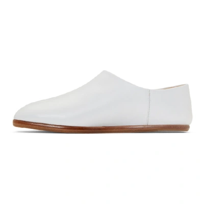 Shop Maison Margiela White Tabi Babouche Loafers In T1003 White