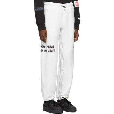 Shop Adidas Originals By Alexander Wang Off-white Graphic Lounge Pants In Core White