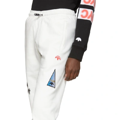 Shop Adidas Originals By Alexander Wang Off-white Graphic Lounge Pants In Core White