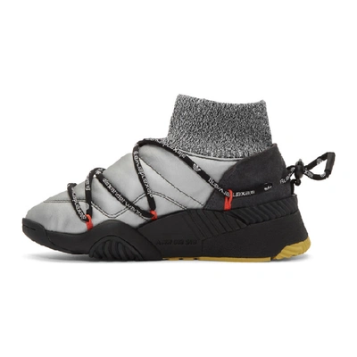 Adidas Originals By Alexander Wang Silver & Black Puff High-top Sneakers In  Grey | ModeSens