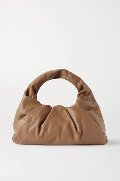 Shop Bottega Veneta The Shoulder Pouch Gathered Leather Bag In Brown