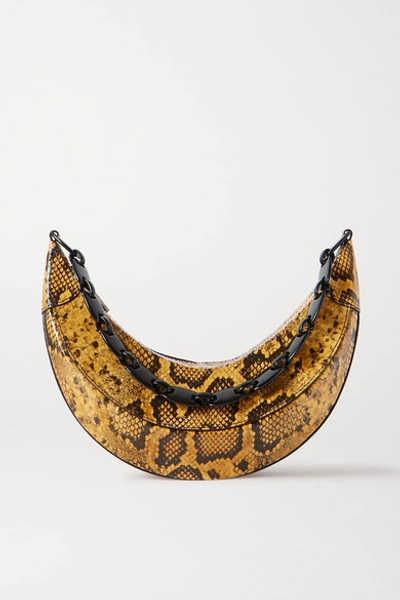 Shop Rejina Pyo Banana Snake-effect Glossed-leather Shoulder Bag In Snake Print
