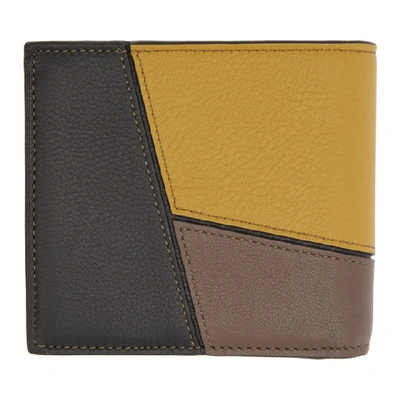 Shop Loewe Green And Yellow Puzzle Coin Wallet In 7656 Khaki