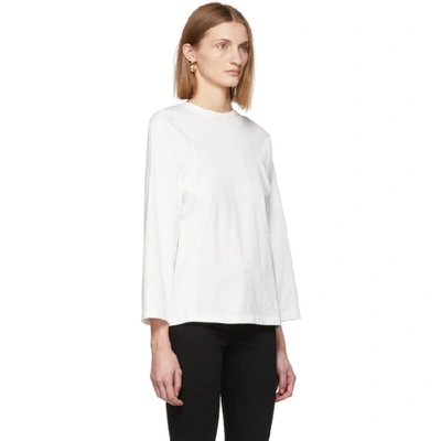 Shop Totême Toteme White Espera Long Sleeve T-shirt In 110 White