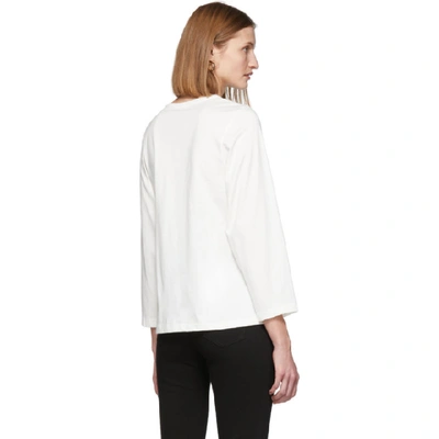 Shop Totême Toteme White Espera Long Sleeve T-shirt In 110 White