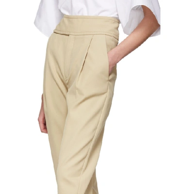 Shop Totême Toteme Beige Lombardy Trousers In 817 Beige