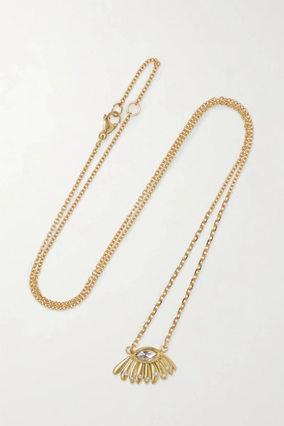 Shop Brooke Gregson Daisy Dewdrop 18-karat Gold Diamond Necklace