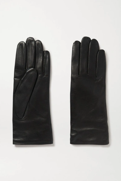 Shop Gabriela Hearst Leather Gloves In Black