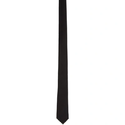 Shop Saint Laurent Black Silk Twill Tie In 1000 Black