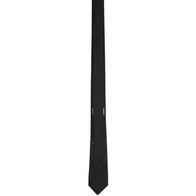 SAINT LAURENT 黑色真丝斜纹领带