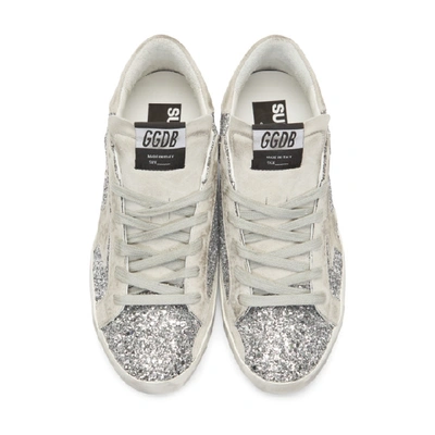 Shop Golden Goose Ssense Exclusive Silver Glitter Superstar Sneakers