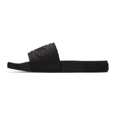 Shop Dolce & Gabbana Dolce And Gabbana Black Logo Slides In 8b956 Nero