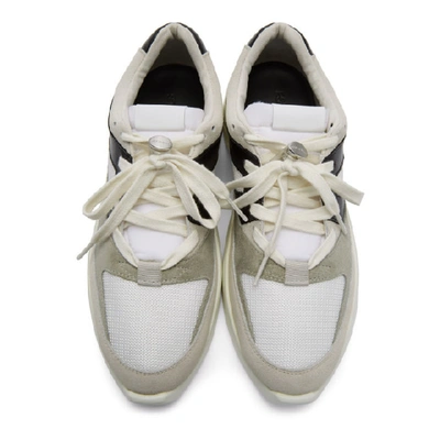 Shop Essentials Grey & Green Distance Sneakers In Crm/gry/blk
