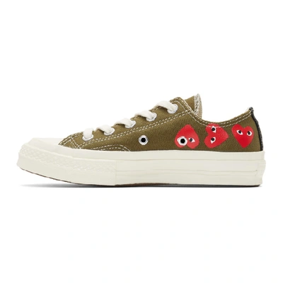 Shop Comme Des Garçons Play Comme Des Garcons Play Khaki Converse Edition Multiple Heart Chuck 70 Sneakers In 1 Khaki