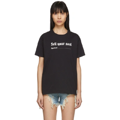 Shop R13 Black Sell Your Soul Boy T-shirt In Washed Blk