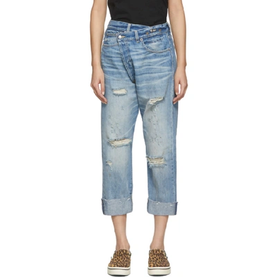 Shop R13 Blue Cross-over Jeans In Emory