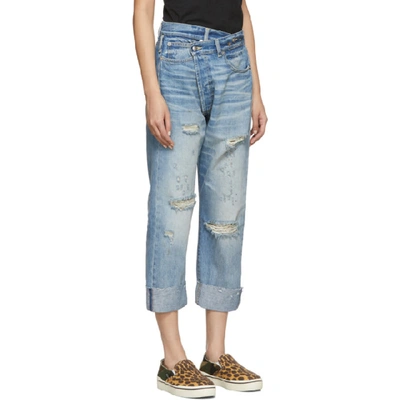 Shop R13 Blue Cross-over Jeans In Emory