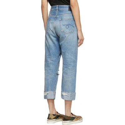 Shop R13 Blue Cross-over Jeans In Emory