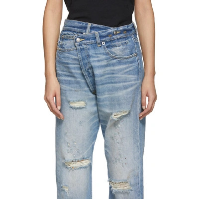 Shop R13 Blue Cross-over Jeans In Emory