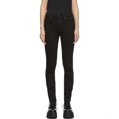 Shop R13 Black High-rise Skinny Jeans In Rinsed Blk